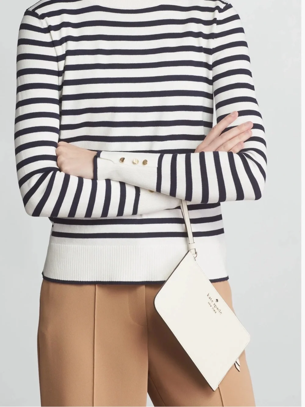 kate spade Ivory/Off White medium Leather Wristlet